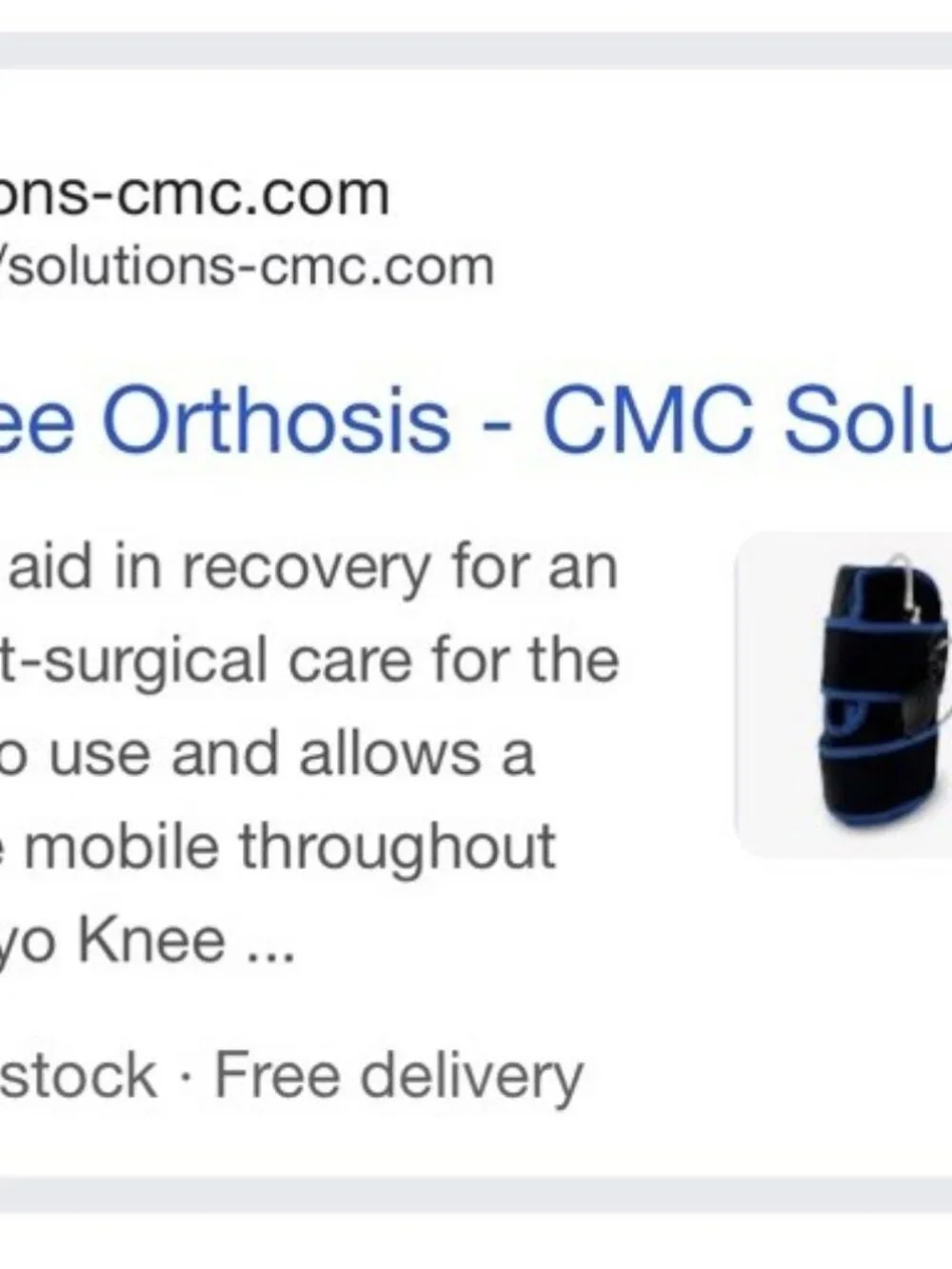 Cryo Pneumatic Cold Compression Therapy Knee Brace w/2 Gel Packs L1832 L1833
